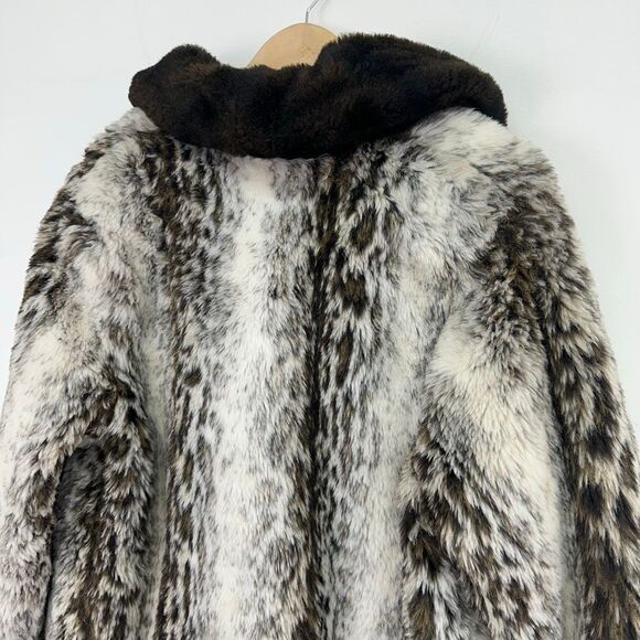 Unbranded Faux Fur Persian Contrasting Oversized Collar Overcoat - Picture 11 of 15